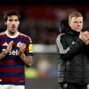 Sandro Tonali of Newcastle United and Eddie Howe, Manager of Newcastle United, applaud the fans following the Premier League match between Brentford and Newcastle United. (Photo by Richard Heathcote/Getty Images)