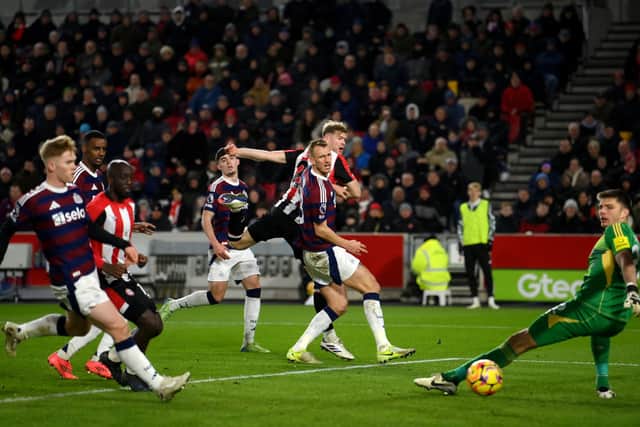 Newcastle United concede against Brentford. 