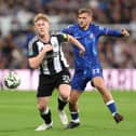 Chelsea midfielder Kiernan Dewsbury-Hall in action against Newcastle United