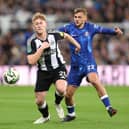 Chelsea midfielder Kiernan Dewsbury-Hall in action against Newcastle United