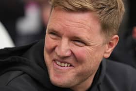 Newcastle United's English head coach Eddie Howe smiles (Photo by ANDY BUCHANAN/AFP via Getty Images)