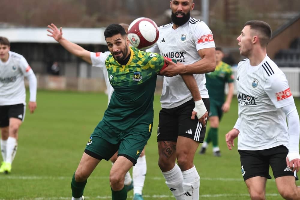 Action from Hebburn Town's 2-1 defeat at Bamber Bridge (photo Tyler Lopes)