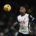 Destiny Udogie in action for Tottenham Hotspur. 