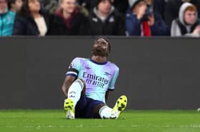 Arsenal winger Bukayo Saka will miss the first-leg of their Carabao Cup clash with Newcastle United