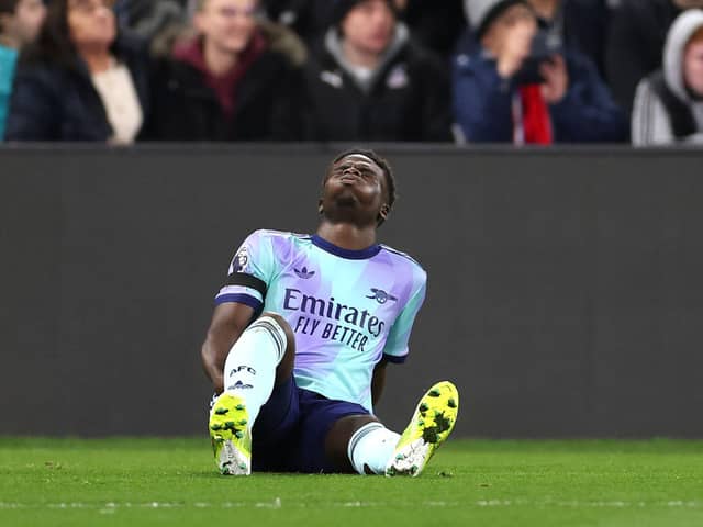 Arsenal winger Bukayo Saka will miss the first-leg of their Carabao Cup clash with Newcastle United