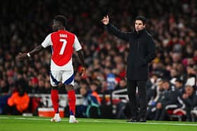 Arsenal's Bukayo Saka is a doubt to face Newcastle United after picking up a hamstring injury.