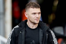 Kieran Trippier of Newcastle United arrives at the stadium prior to the Premier League match between Newcastle United FC and Aston Villa FC at St James' Park on December 26, 2024 in Newcastle upon Tyne, England. (Photo by Ian MacNicol/Getty Images)