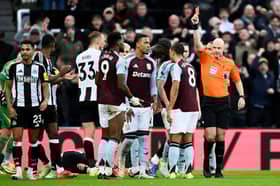 Jhon Duran sent off for Aston Villa v Newcastle United. 