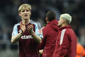 Anthony Gordon of Newcastle United applauds the fans following the Premier League match between Newcastle United FC and Aston Villa FC at St James' Park on December 26, 2024 in Newcastle upon Tyne, England. (Photo by Ian MacNicol/Getty Images)
