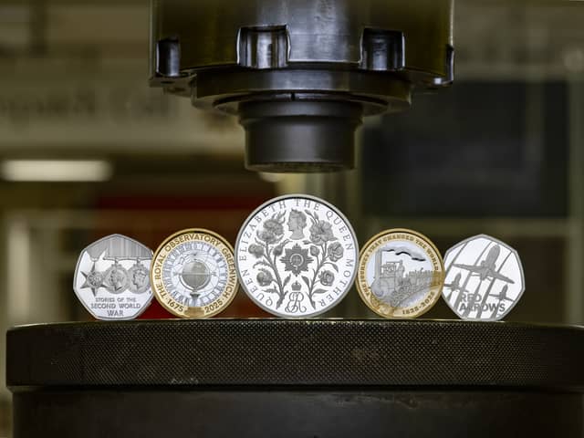 The five new designs include coins commemorating the Red Arrows, the modern railway and Queen Elizabeth The Queen Mother