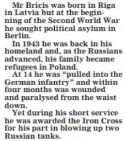 The incredible life of Harald Bricis, told in a Shields Gazette story.