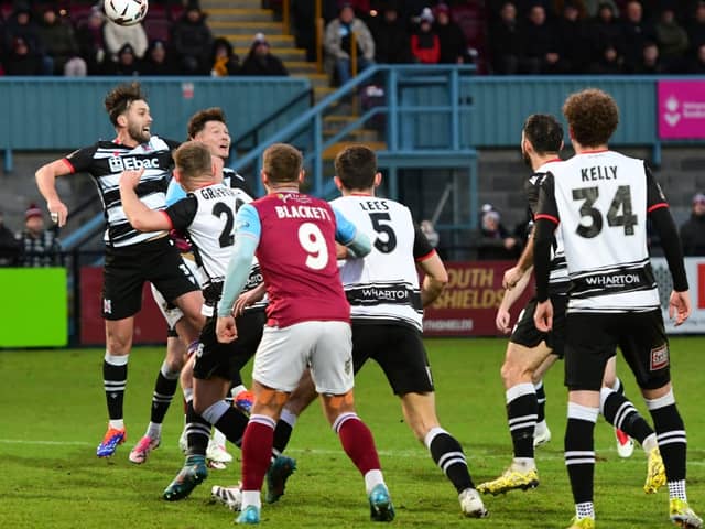 Action from Darlington's 1-0 win at South Shields (photo Kevin Wilson)