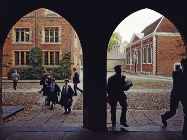 Pupils at Winchester College, one of the UK's most famous private schools 