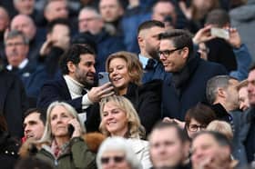 Premier League CEO Richard Masters alongside Newcastle United's former co-owners Amanda Staveley and Mehrdad Ghodoussi. The Premier League's PSR constraints continue to hamper Newcastle's spending power.
