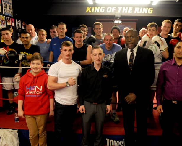 Former heavyweight boxing champ Frank Bruno was pictured on a visit to the Morgan Gym.