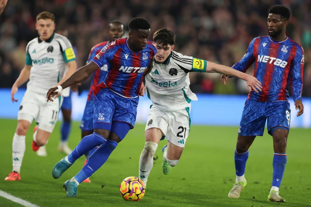 Marc Guehi in action for Crystal Palace against Newcastle United.