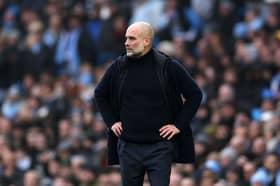Manchester City manager Pep Guardiola. Guardiola has praised James McAtee following his performance against Leicester City.