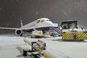 Snowfall closed runways at Newcastle Airport over the weekend.