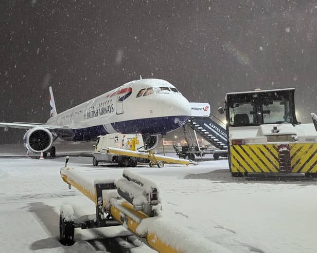 Snowfall closed runways at Newcastle Airport over the weekend.