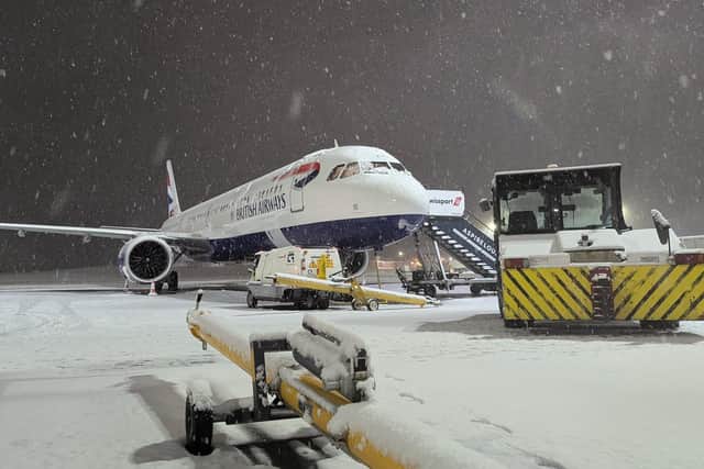 Snowfall closed runways at Newcastle Airport over the weekend.