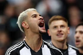 Newcastle United midfielder Bruno Guimaraes. Guimaraes is suspended for their Carabao Cup first-leg clash against Arsenal