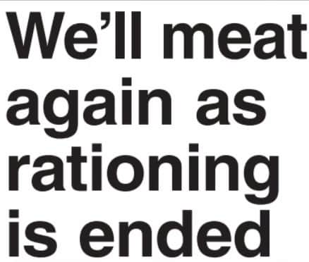 A Shields Gazette headline about the end to rationing in South Tyneside.