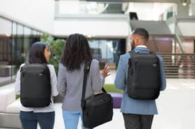 The Dell EcoLoop Premier Backpack 14-16, right, has a host of features for those who travel tech heavy.