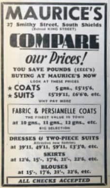 Bargains galore at Maurice's in Smithy Street in 1965.