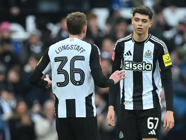 Lewis Miley after scoring Newcastle United’s equaliser v Bromley. 