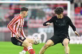 Chris Rigg in action as Sunderland took on Stoke City in the FA Cup third round at the Stadium of Light