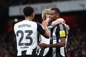 Jacob Murphy (left) alongside Anthony Gordon (centre) and Alexander Isak