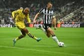 Donyell Malen in action for Borussia Dortmund against Newcastle United. Malen is on the verge of joining Aston Villa