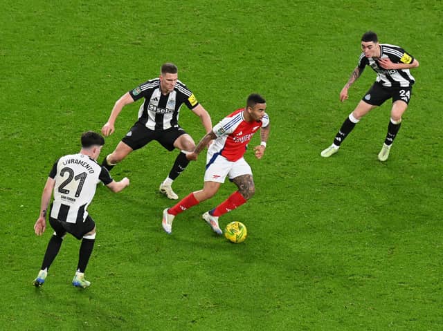 Gabriel Jesus in action for Arsenal against Newcastle United. The Brazilian has been ruled-out for the rest of the season with an ACL injury.