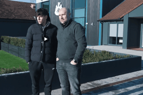 Newcastle United new signing Vakhtang Salia and sporting director Paul Mitchell. (Photo credit: NUFCTV)