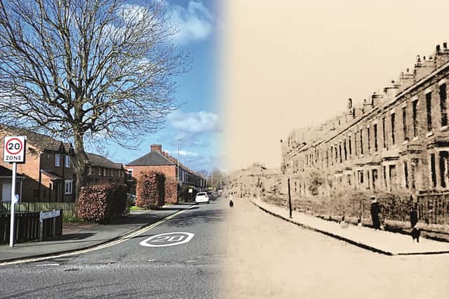 The changing face of Croft Terrace showing the 1880s and today.