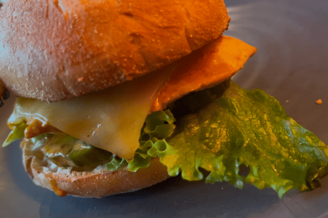 Cheesy 'chickle' burger