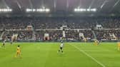 Pitchside boards advertising the Saudi Arabian Public Investment Fund were on display for the first time at St James' Park against Wolves on Wednesday. 
