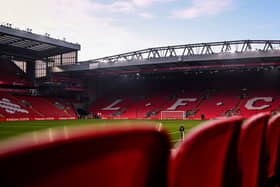 A general view of Anfield, home of Liverpool Football Club. 