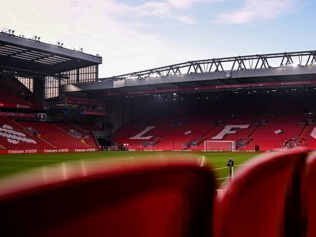 A general view of Anfield, home of Liverpool Football Club. 