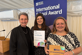 Kate Osborne MP (left) with Sarah Jones and Nichola Fullard from Toner Avenue Primary School.
