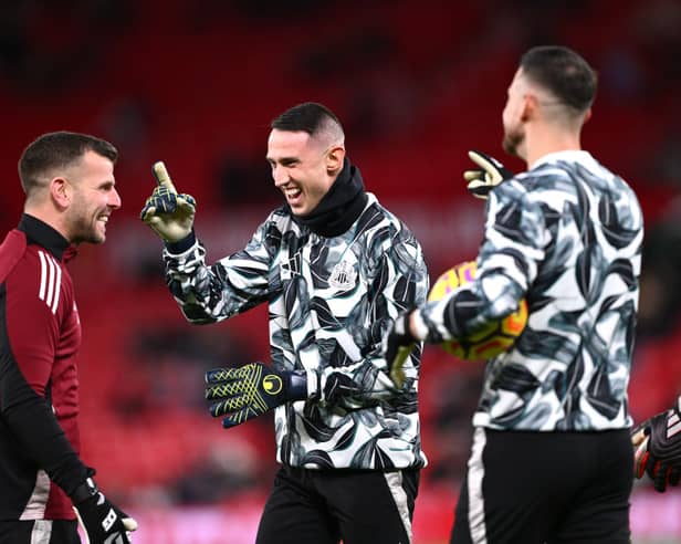 Newcastle United goalkeeper Odysseas Vlachodimos. Vlachodimos has reportedly turned down a move to Al Shabab