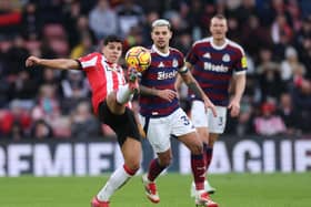 Bruno Guimaraes in action for Newcastle United against Southampton. 