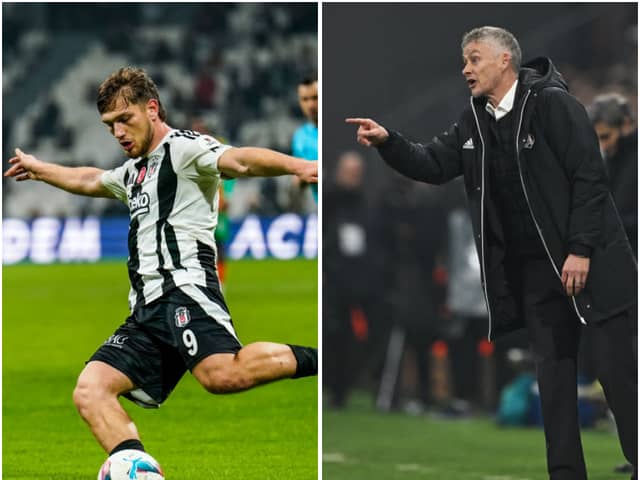 Besiktas manager Ole Gunnar Solskjaer and striker Semih Kiliscoy. Kiliscoy has been linked with a move to Newcastle United this month.