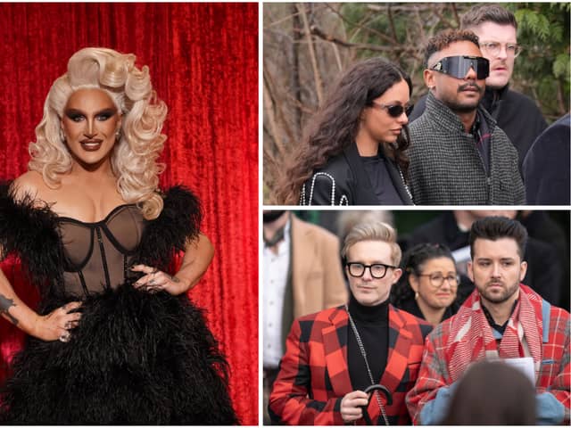 Drag Race stars and celebrities were among hundreds of people who gathered to celebrate the life of The Vivienne on Monday (January 27).