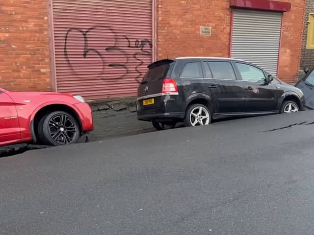 A sinkhole has opened in South Shields on Monday morning