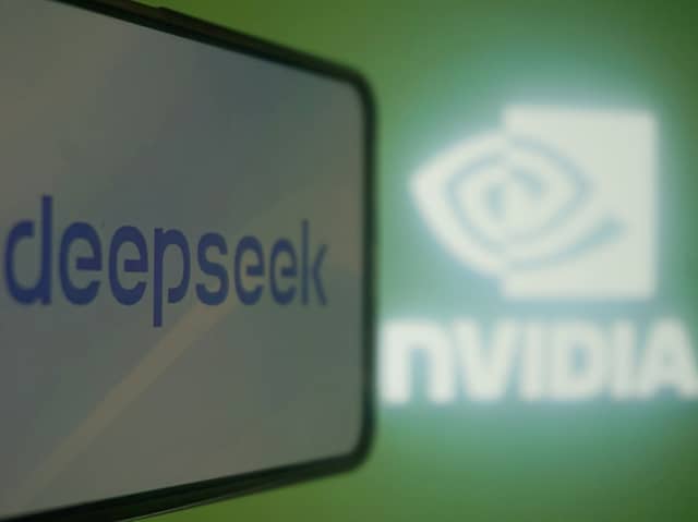 DeepSeek and Nvidia logos