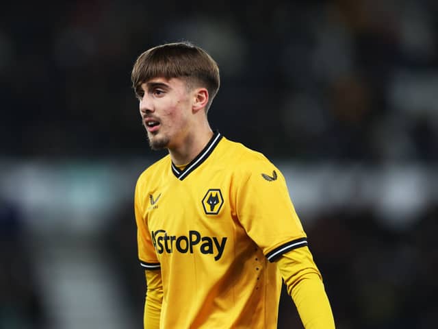 Fraser Harper of Wolverhampton during the Bristol Street Motors Trophy match between Derby County and Wolverhampton Wanderers U21 at Pride Park on November 08, 2023 in Derby, England. (Photo by Jack Thomas - WWFC/Wolves via Getty Images)
