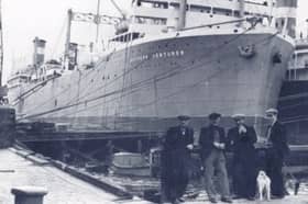 A whaling ship which brought stocks to South Tyneside in post-war Britain.