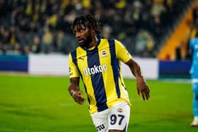 Allan Saint-Maximin of Fenerbahce looks on during the match. Fenerbahce and Basaksehir faced each other in the Trendyol Super League , the match took place at Sukru Saracoglu Stadium on December 15, 2024 (Photo by Yagiz Gurtug / Middle East Images / Middle East Images via AFP) (Photo by YAGIZ GURTUG/Middle East Images/AFP via Getty Images)