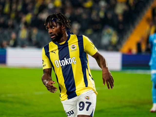 Allan Saint-Maximin of Fenerbahce looks on during the match. Fenerbahce and Basaksehir faced each other in the Trendyol Super League , the match took place at Sukru Saracoglu Stadium on December 15, 2024 (Photo by Yagiz Gurtug / Middle East Images / Middle East Images via AFP) (Photo by YAGIZ GURTUG/Middle East Images/AFP via Getty Images)